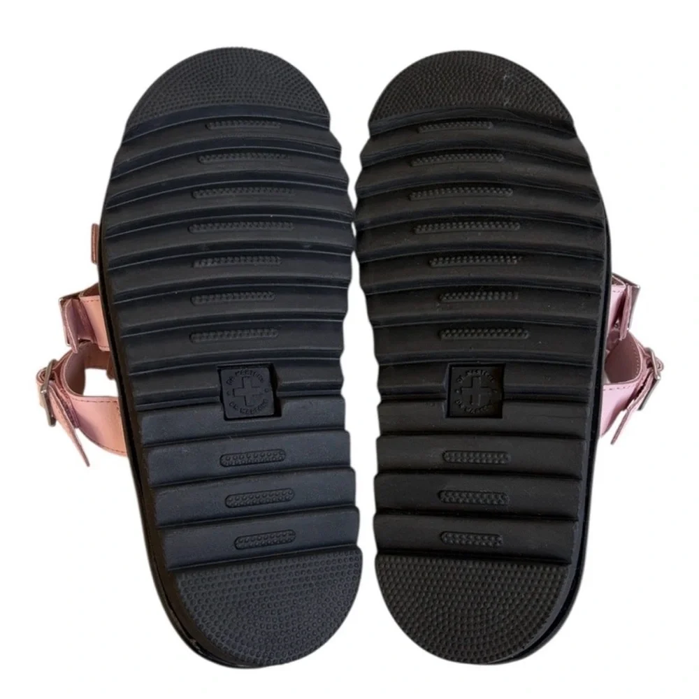 Women’s Dr. Martens Blaire Leather Slide Sandals in Pink - Picture 8 of 9